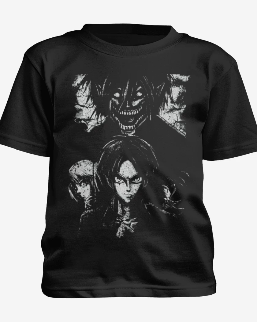 Polera de niño Negro de shingeki 3