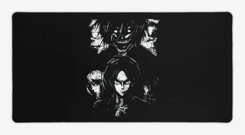 Mouse pad Gamer Negro de shingeki 3