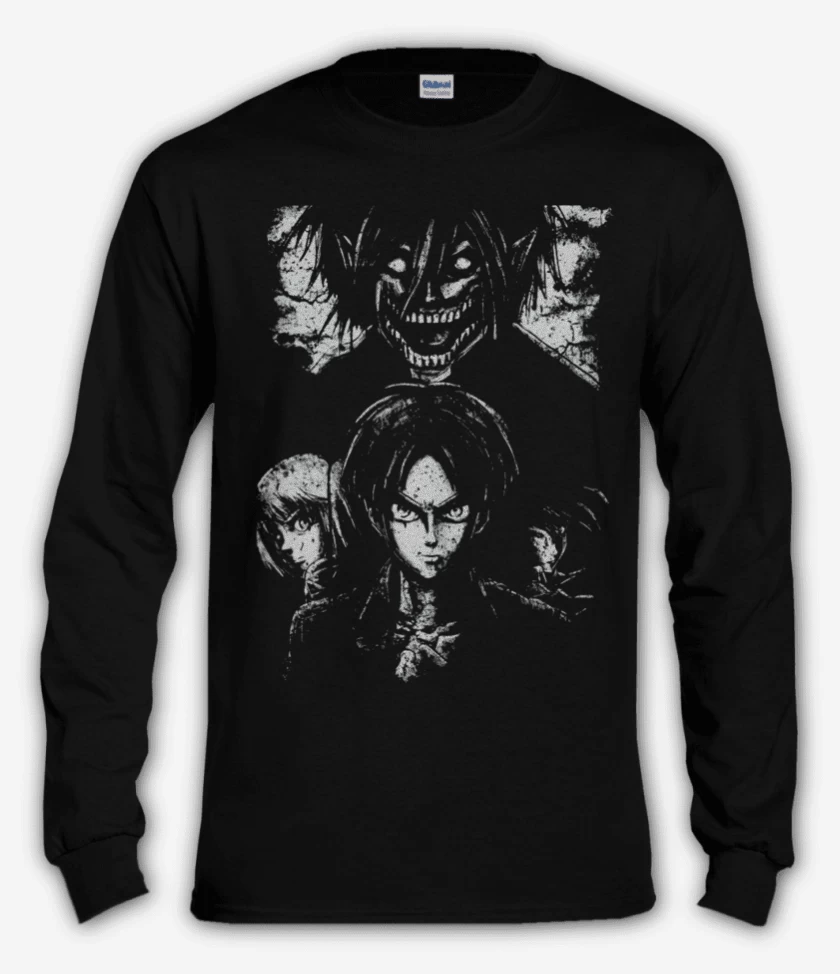 Polera manga larga Negro de shingeki 3