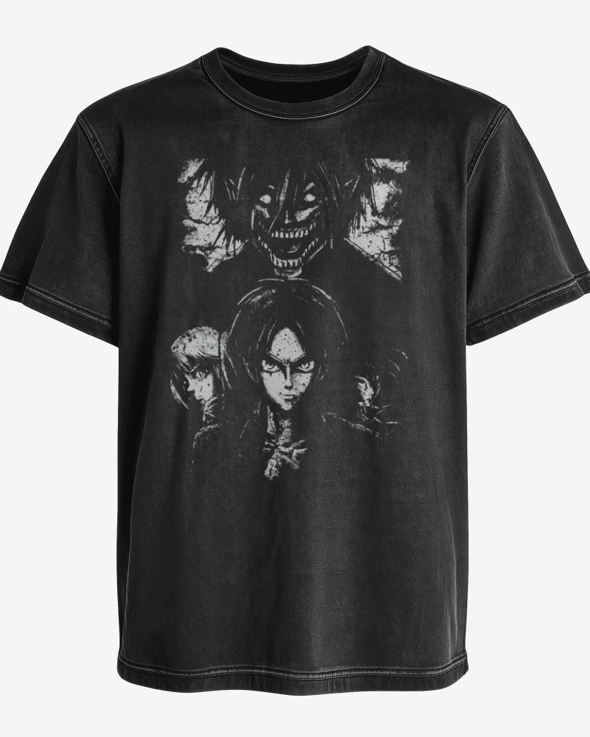 Polera desgastada Negro de shingeki 3