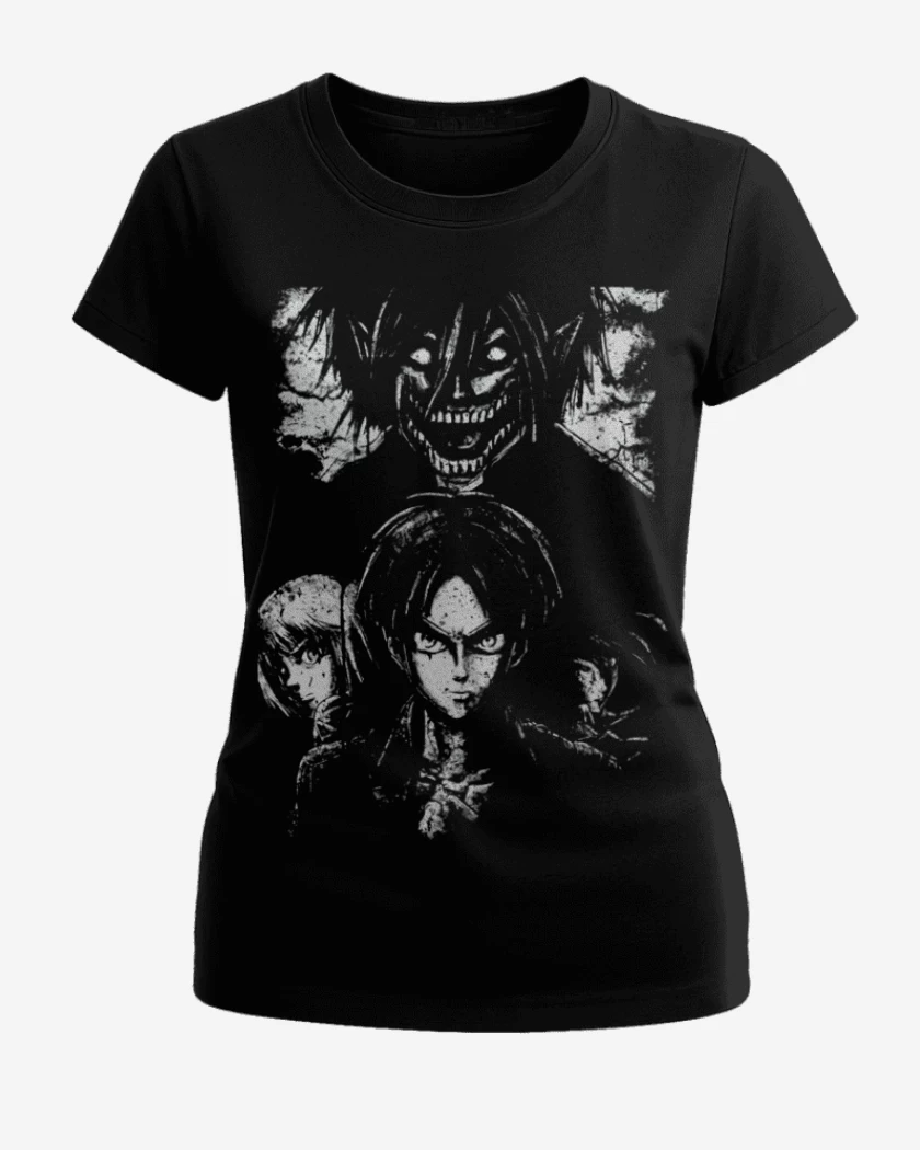 Polera de Mujer Negro de shingeki 3