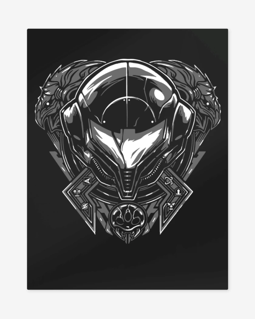Print metalico Negro de Metroid - 2