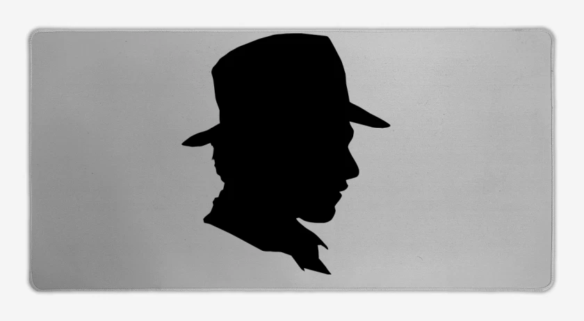 Mouse pad Gamer Gris Melange de Indiana Jones Silueta
