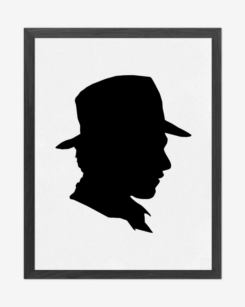 Cuadro decorativo Blanco de Indiana Jones Silueta
