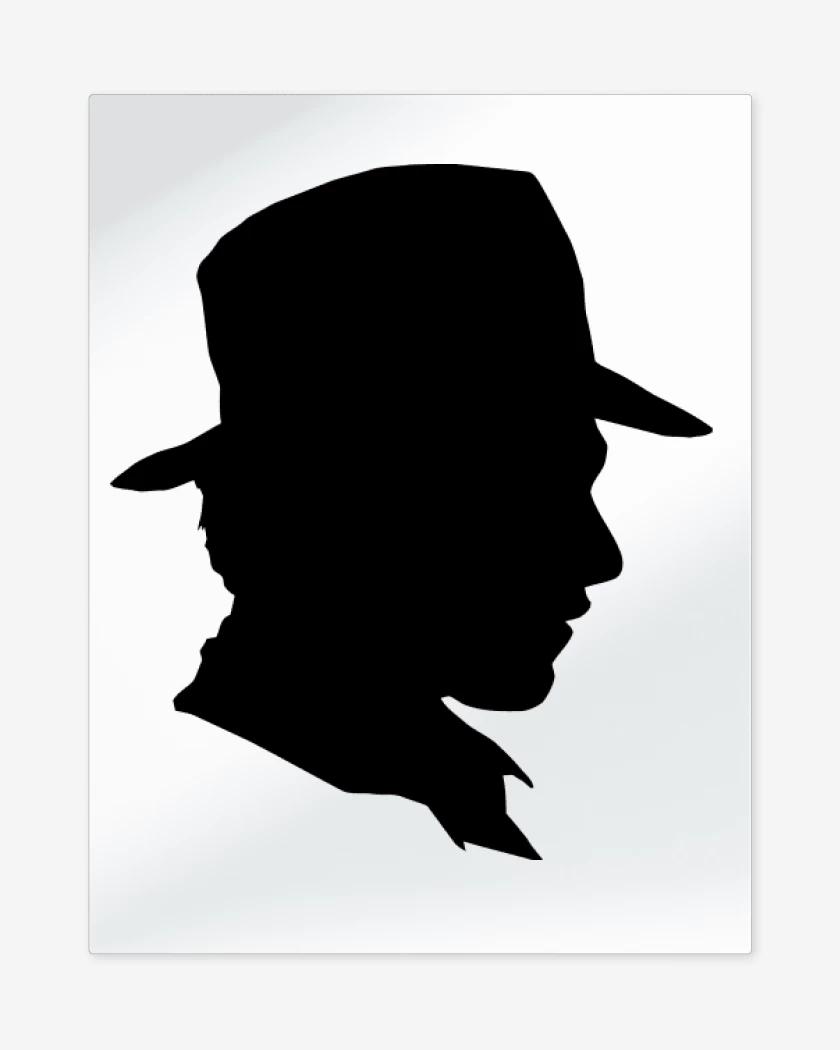 Print metalico Blanco de Indiana Jones Silueta