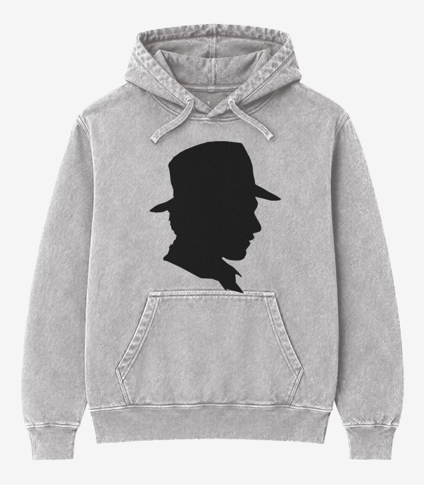 Poleron Canguro Acid Wash Gris Melange de Indiana Jones Silueta