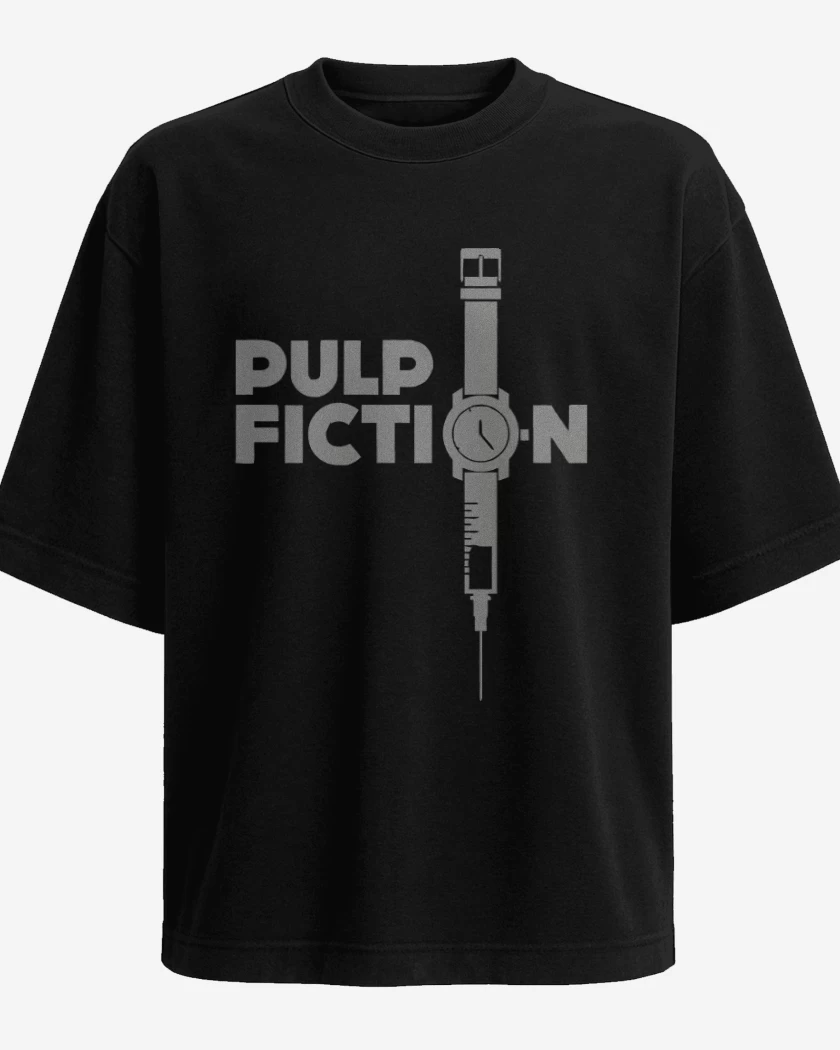 Polera Oversize Negro de Pulp Fiction Reloj
