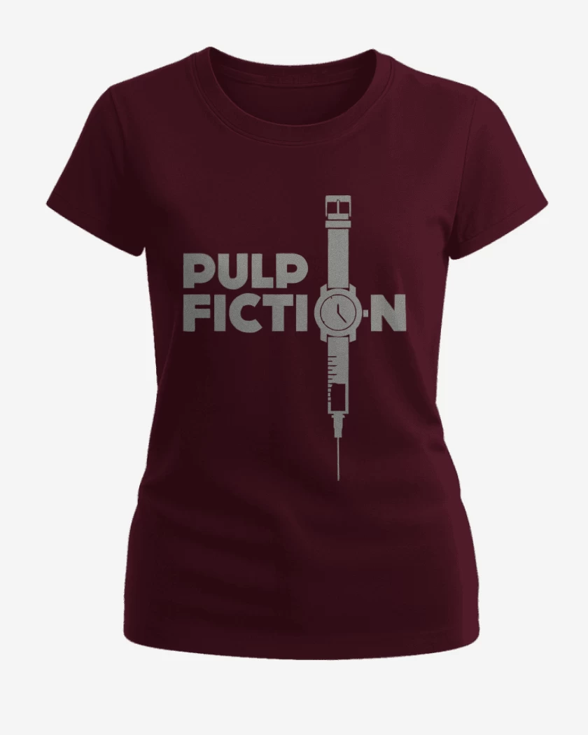 Polera de Mujer Burdeo de Pulp Fiction Reloj