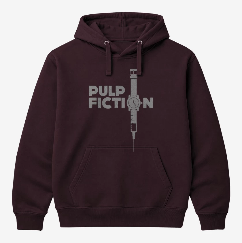 Polerón Canguro Burdeo de Pulp Fiction Reloj