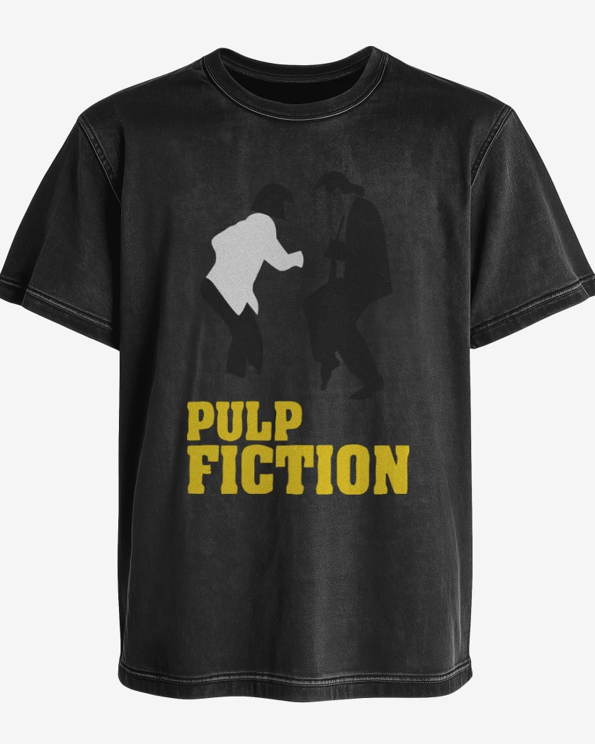Polera desgastada Negro de Pulp Fiction Baile