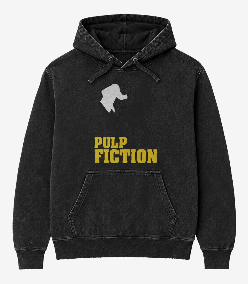 Poleron Canguro Acid Wash Negro de Pulp Fiction Baile