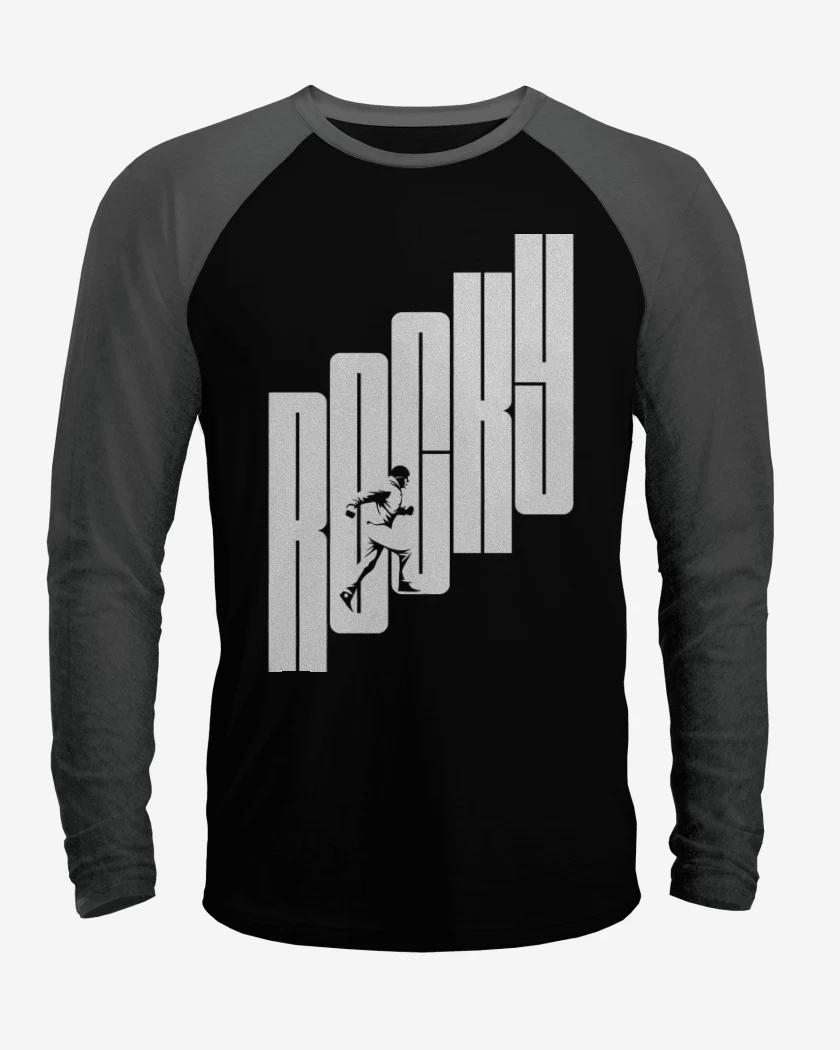 Polera Raglan Negro / Negro Heather de Rocky Escalera