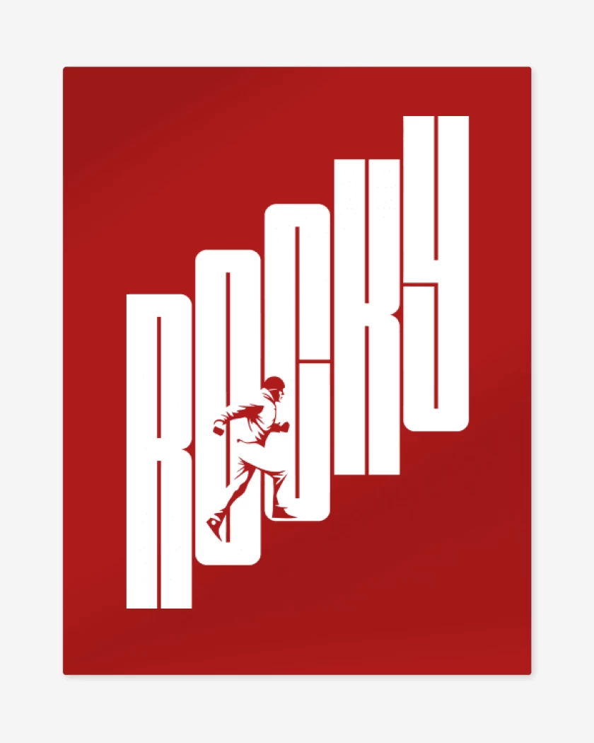 Print metalico Rojo de Rocky Escalera