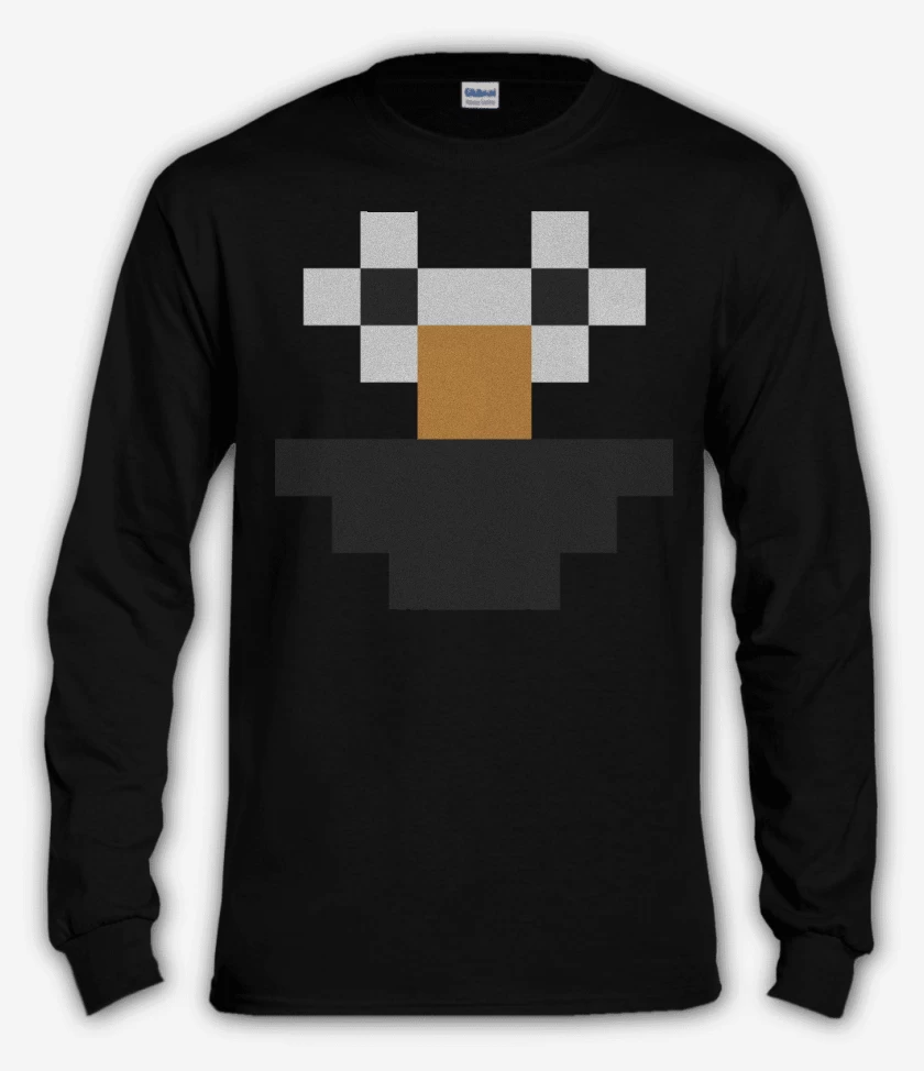 Polera manga larga Negro de Minecraft - Elmo Skin