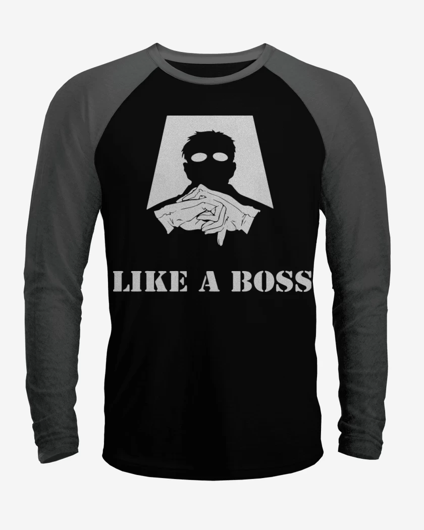 Polera Raglan Negro / Negro Heather de Like a boss