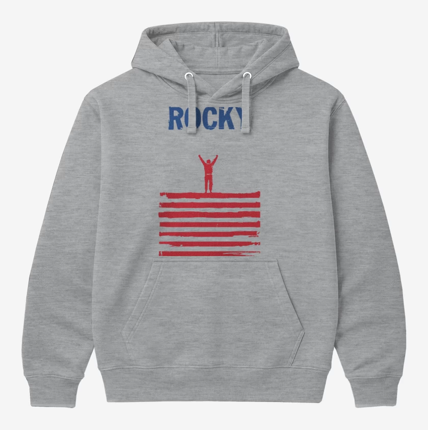 Polerón Canguro Gris Melange de Rocky Bandera