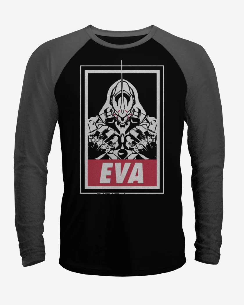 Polera Raglan Negro / Negro Heather de eva 3