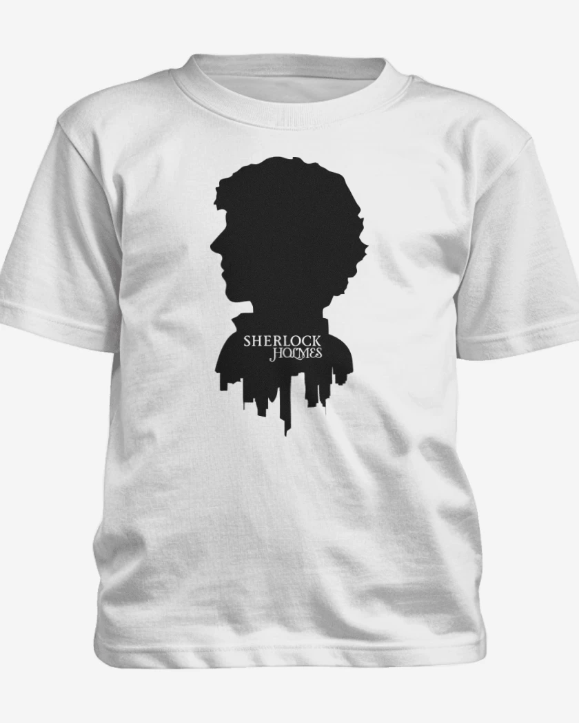 Polera de niño Blanco de Sherlock Holmes Face