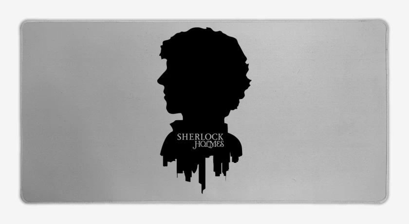 Mouse pad Gamer Gris Melange de Sherlock Holmes Face