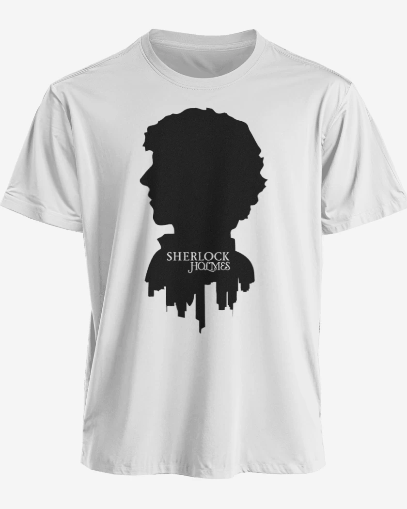 Polera premium Blanco de Sherlock Holmes Face