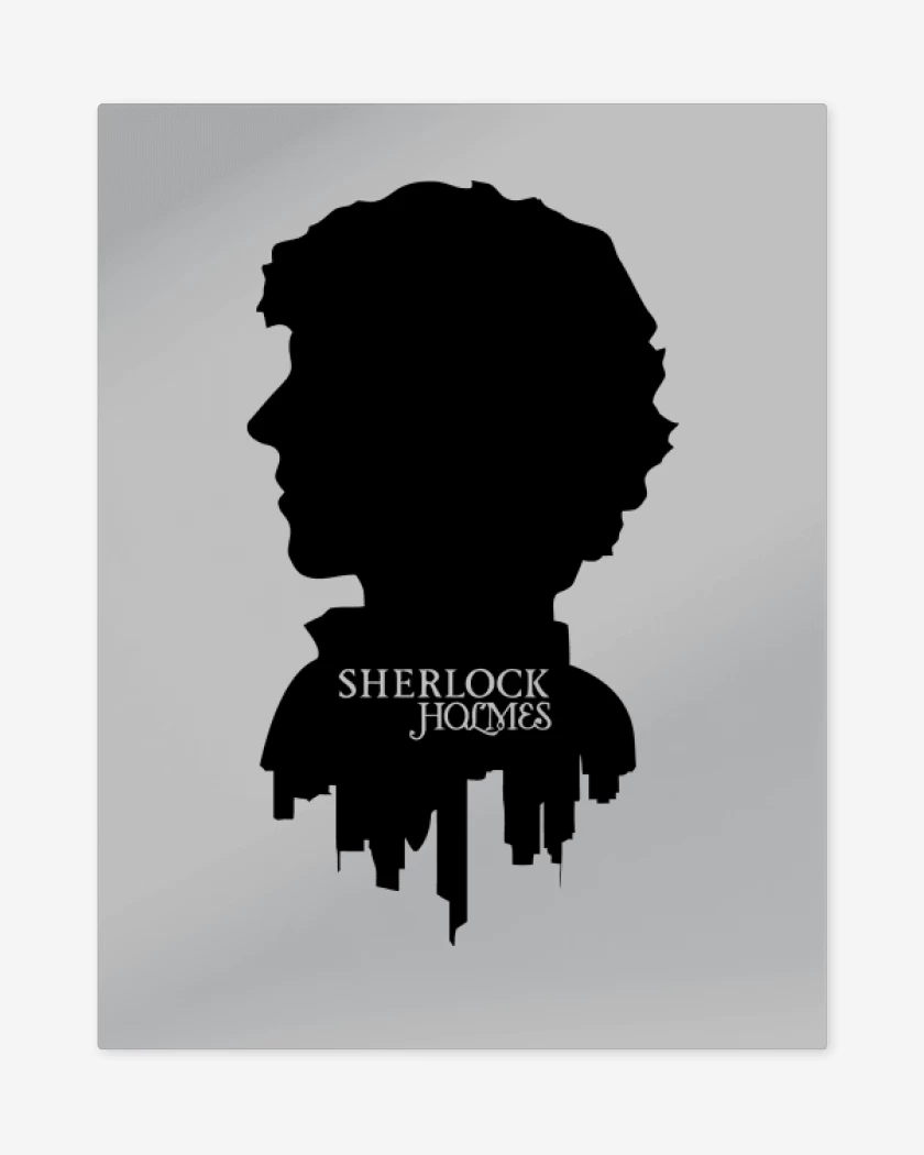 Print metalico Gris Melange de Sherlock Holmes Face