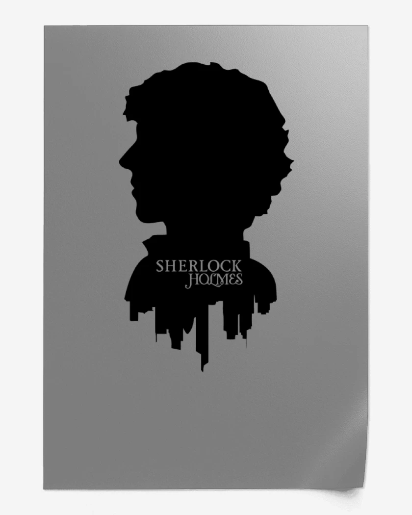 Print Gris Melange de Sherlock Holmes Face