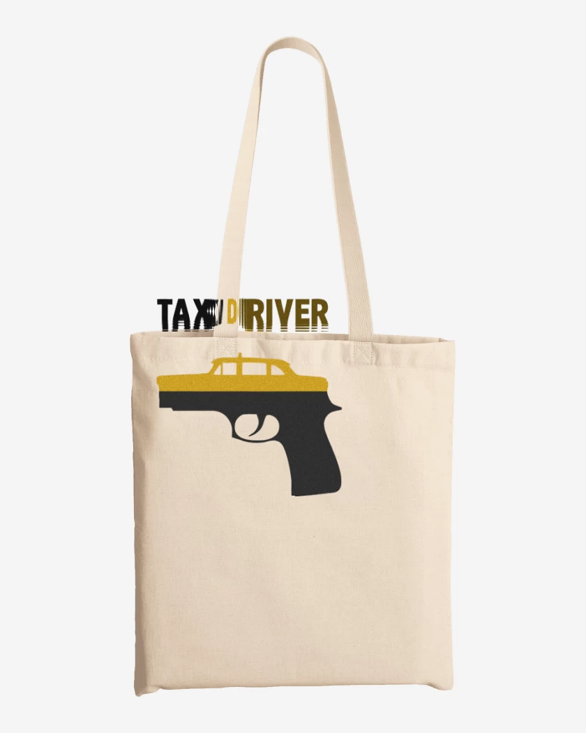 Totebag Blanco de Taxi Driver Pistola