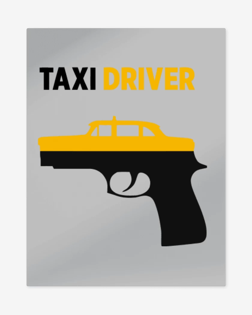 Print metalico Gris Melange de Taxi Driver Pistola