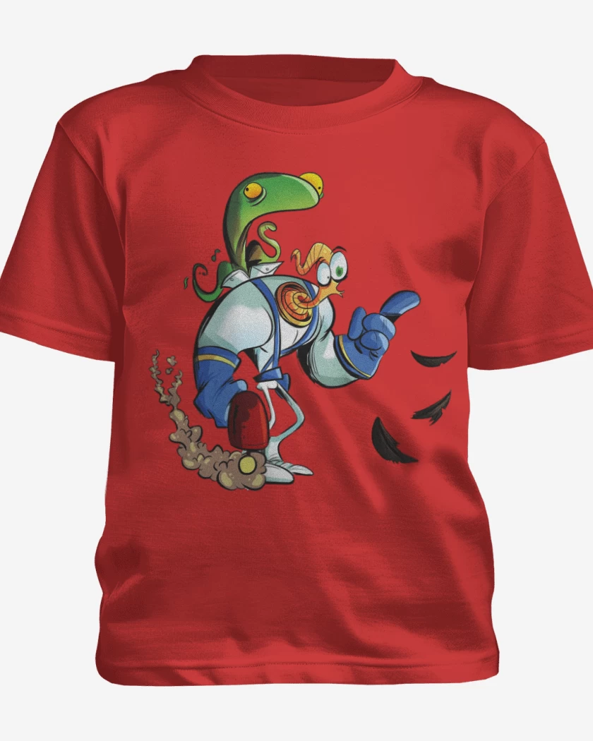 Polera de niño Rojo de earthworm jim