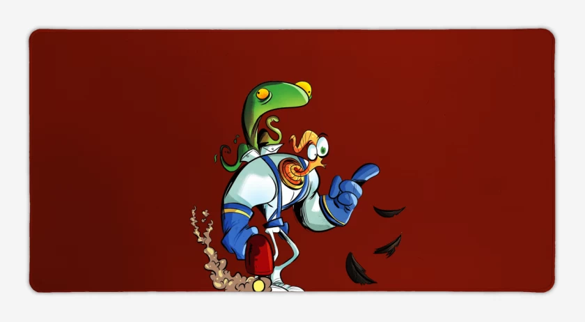 Mouse pad Gamer Rojo de earthworm jim