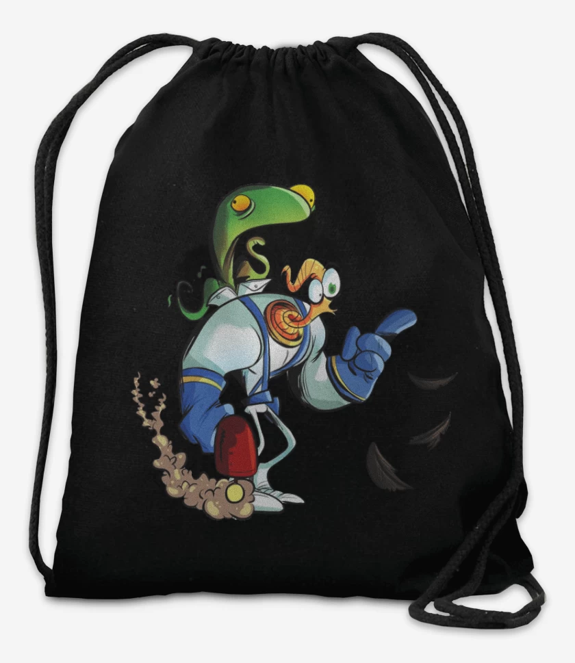 Mochila Negro de earthworm jim
