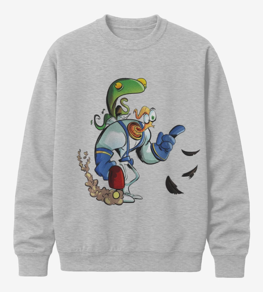 Poleron polo Gris Melange de earthworm jim