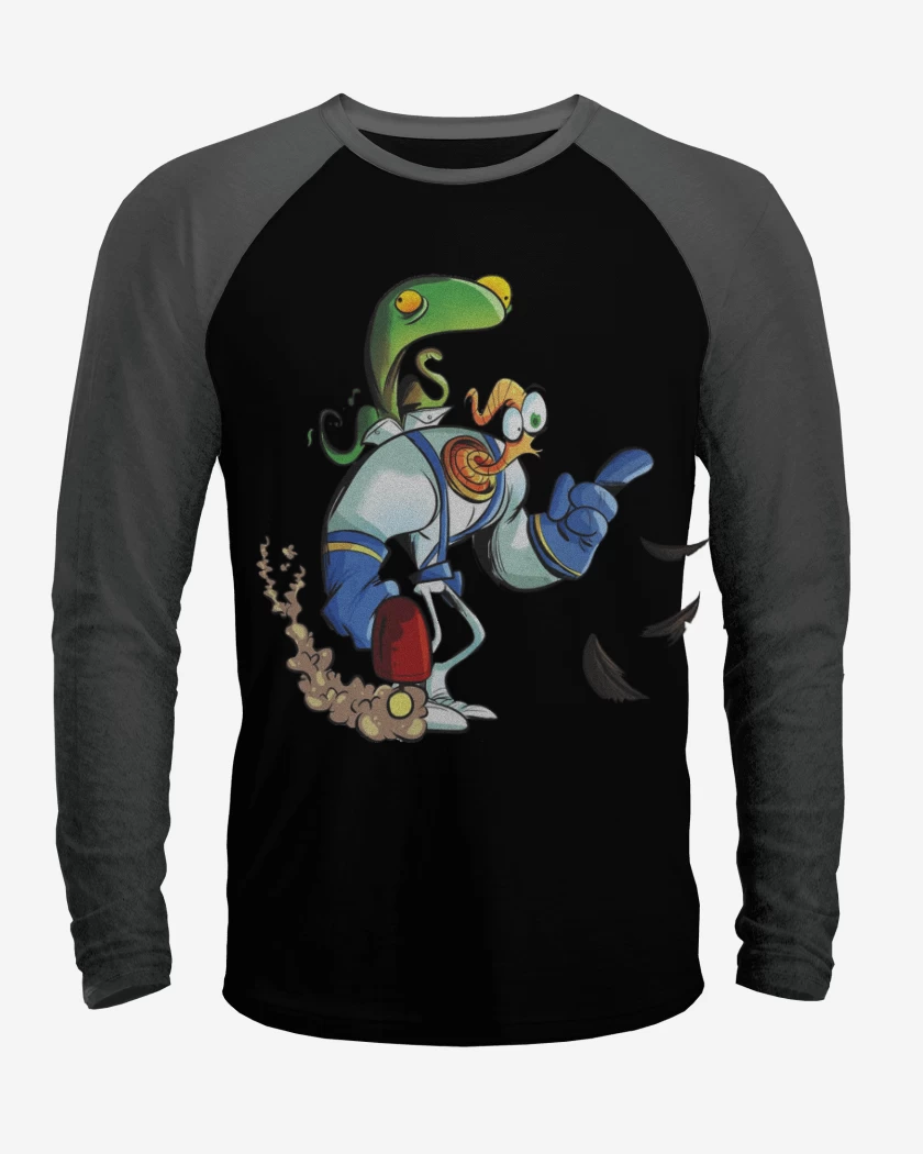 Polera Raglan earthworm jim