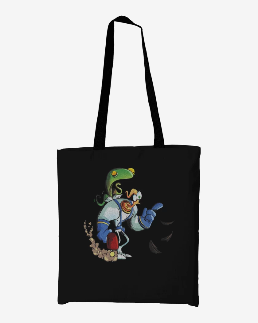 Totebag Negro de earthworm jim