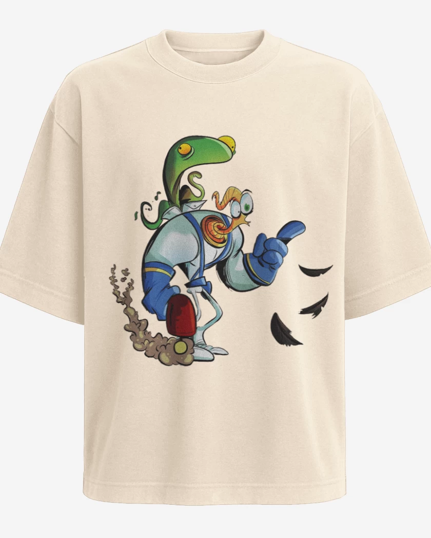Polera Oversize earthworm jim