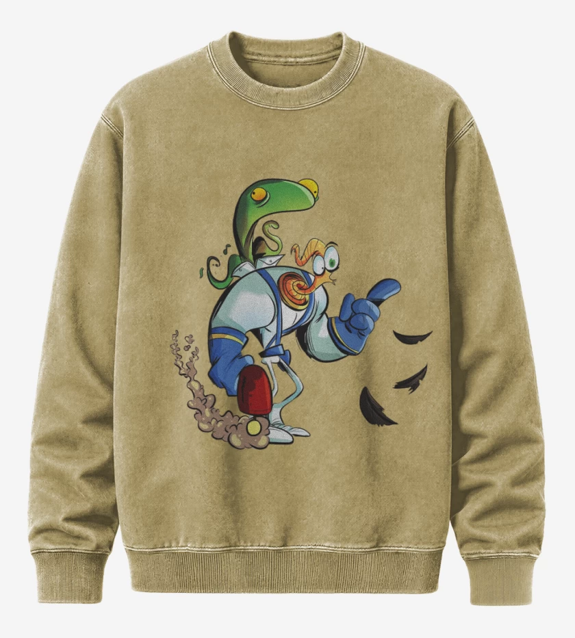 Poleron Polo Acid Wash Beige de earthworm jim