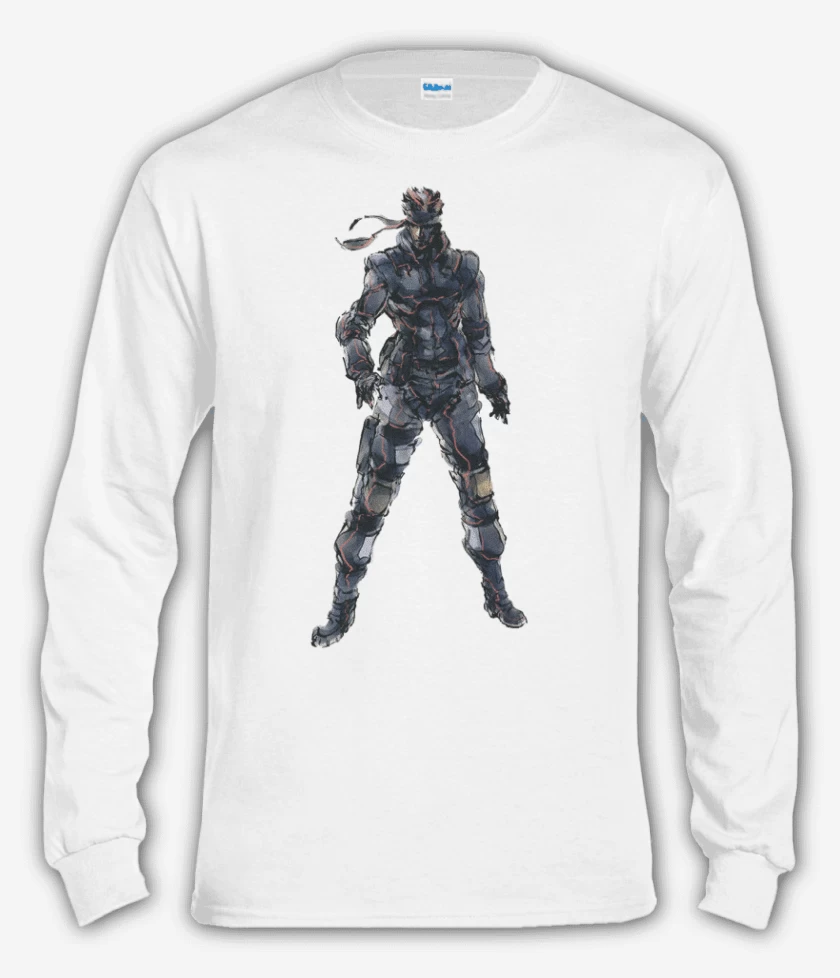 Polera manga larga Blanco de Solid Snake