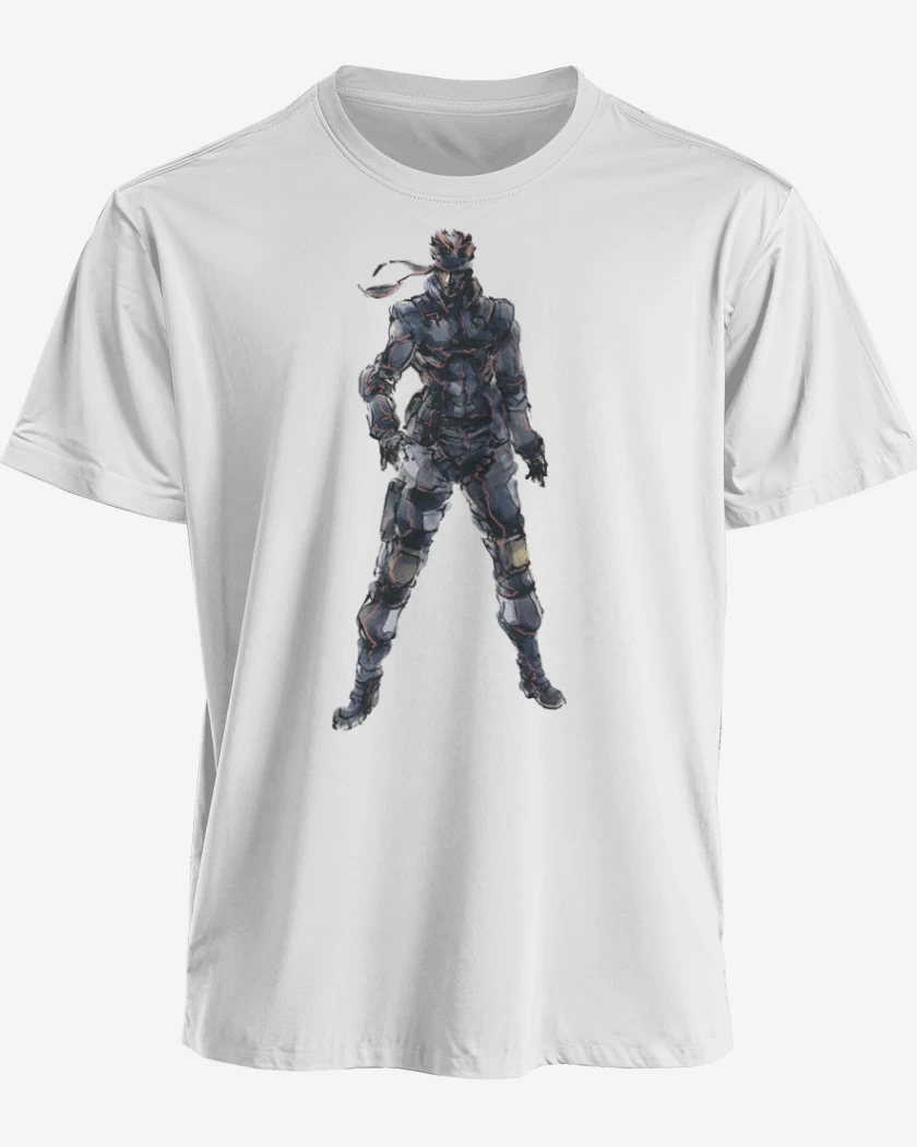 Polera premium Blanco de Solid Snake
