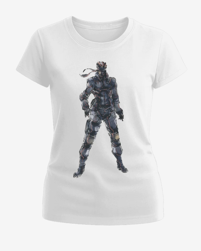 Polera de Mujer Blanco de Solid Snake
