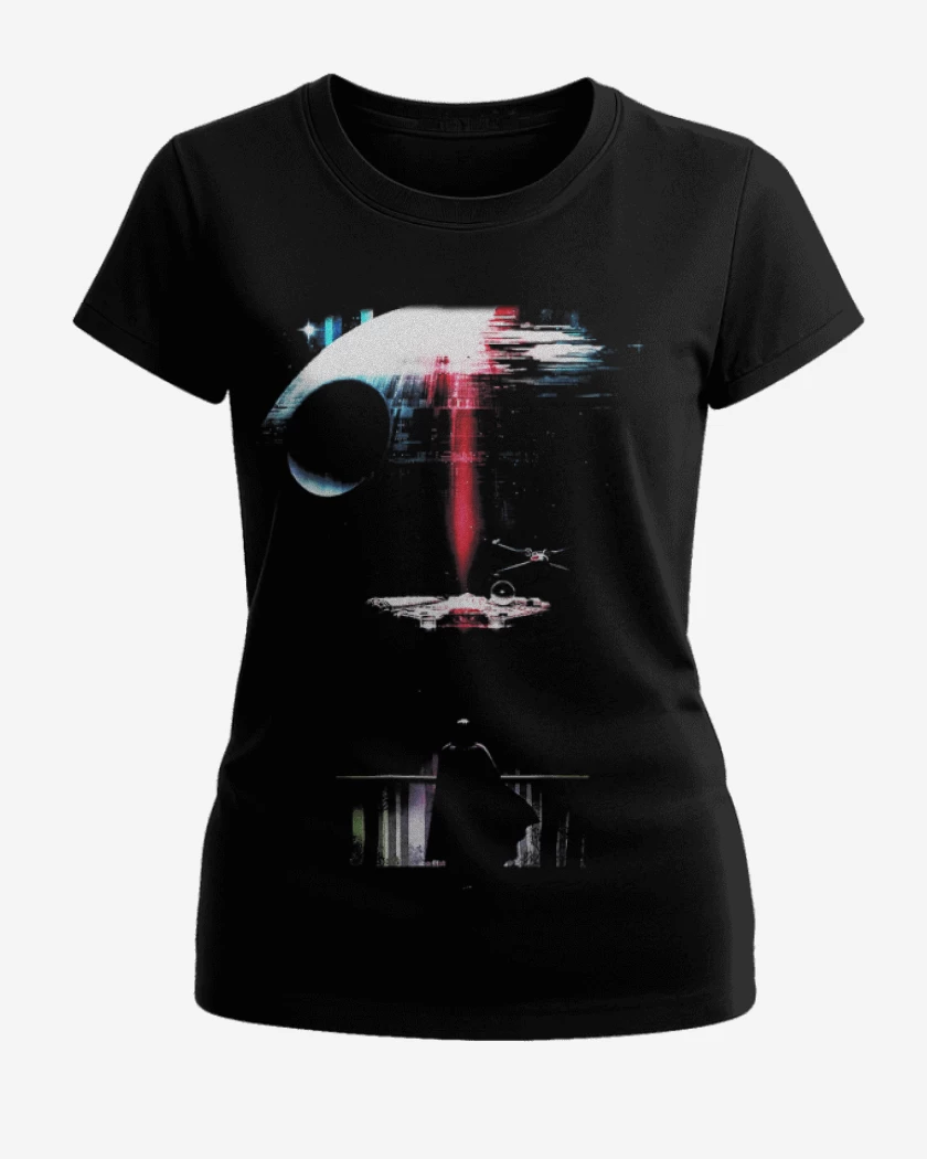 Polera de Mujer Negro de Estrella de la muerte