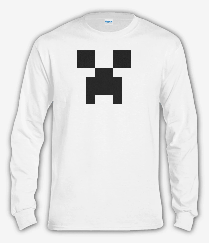 Polera manga larga Blanco de Minecraft - Creeper