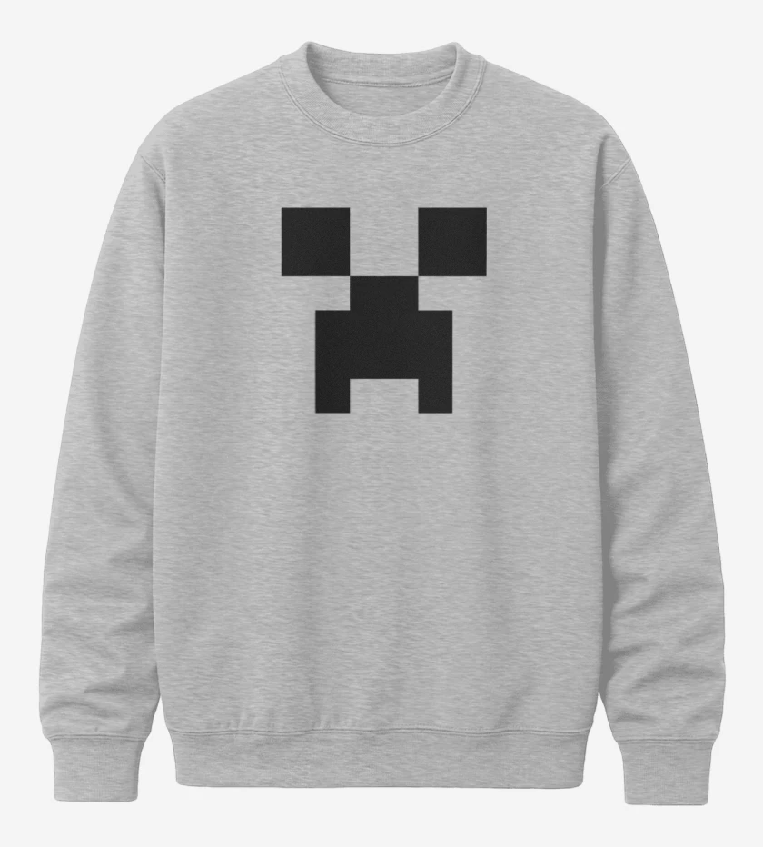 Poleron polo Gris Melange de Minecraft - Creeper
