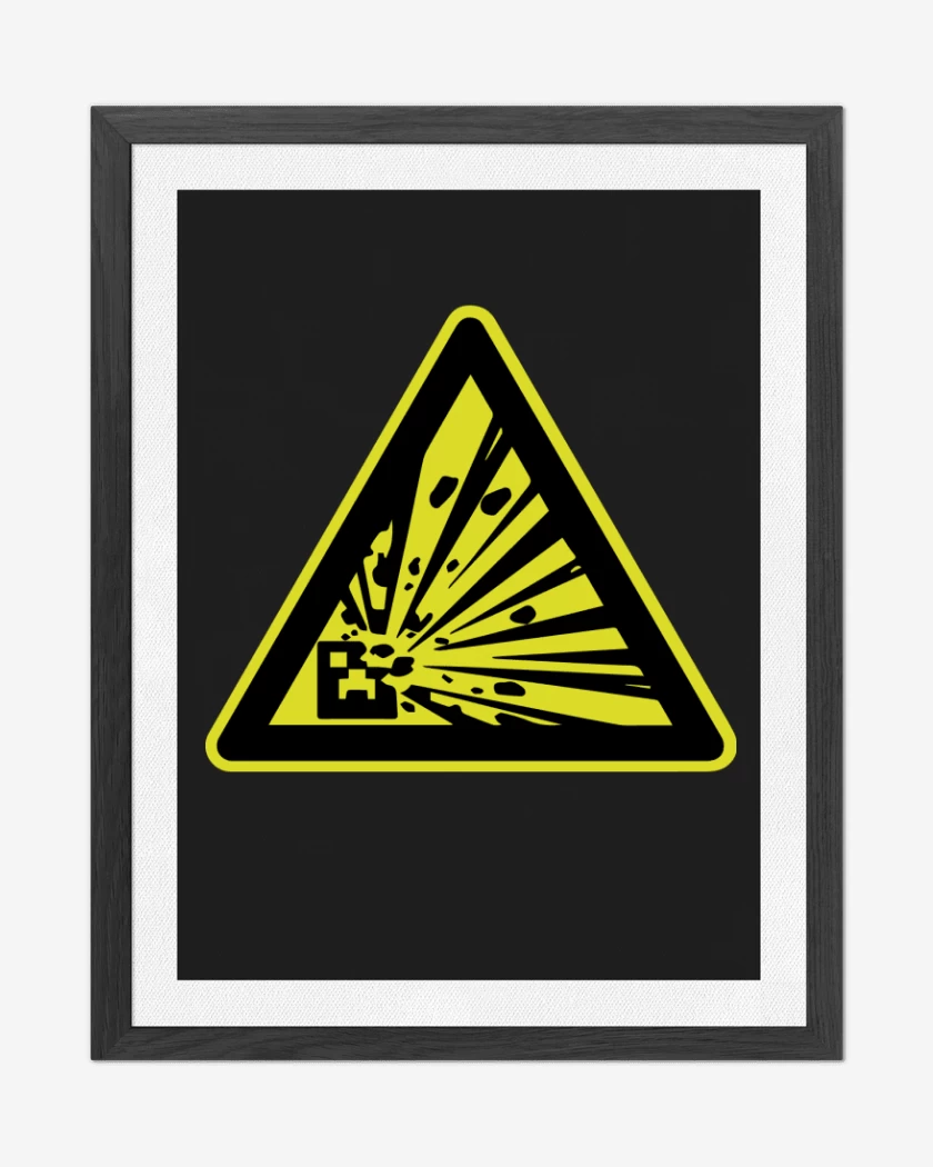 Cuadro decorativo Negro de Minecraft - Creeper explosive