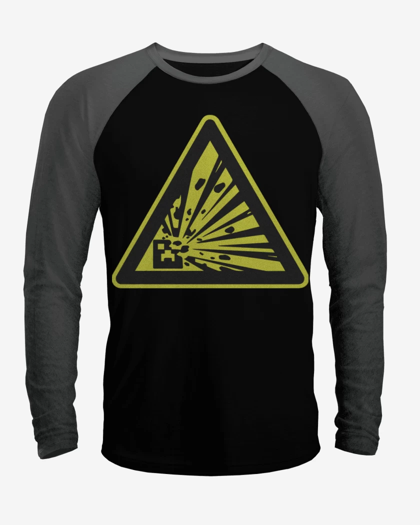 Polera Raglan Minecraft - Creeper explosive