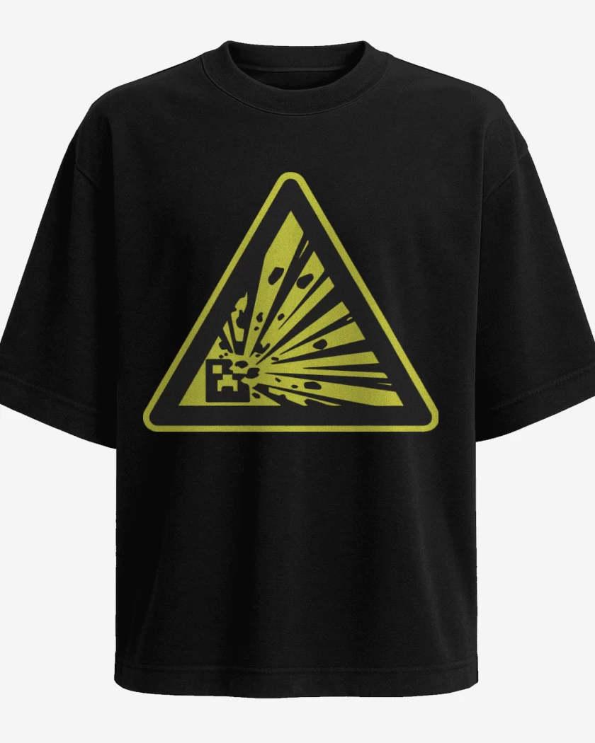 Polera Oversize Minecraft - Creeper explosive