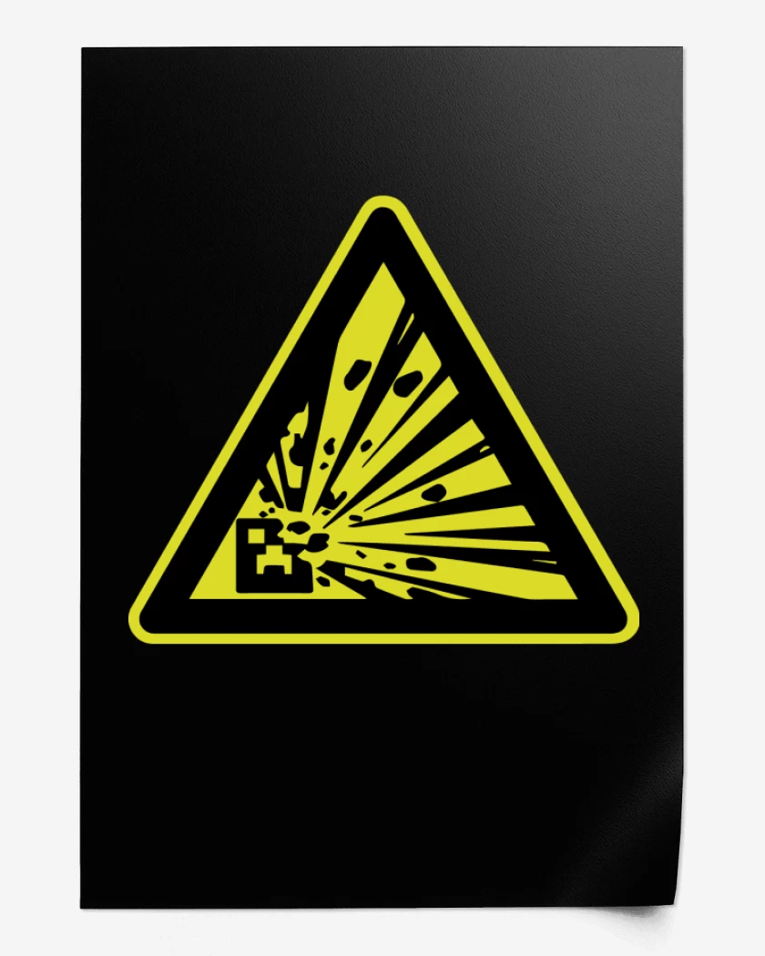 Print Negro de Minecraft - Creeper explosive