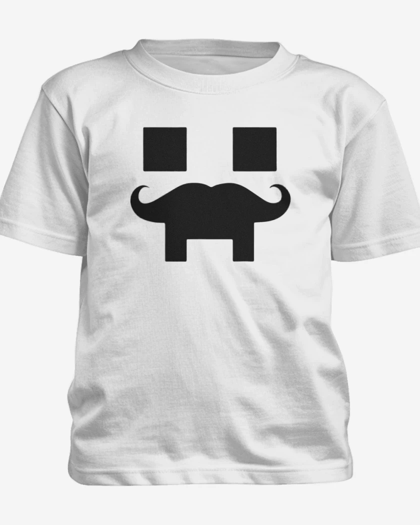 Polera de niño Blanco de Minecraft - Creeper Mustacho