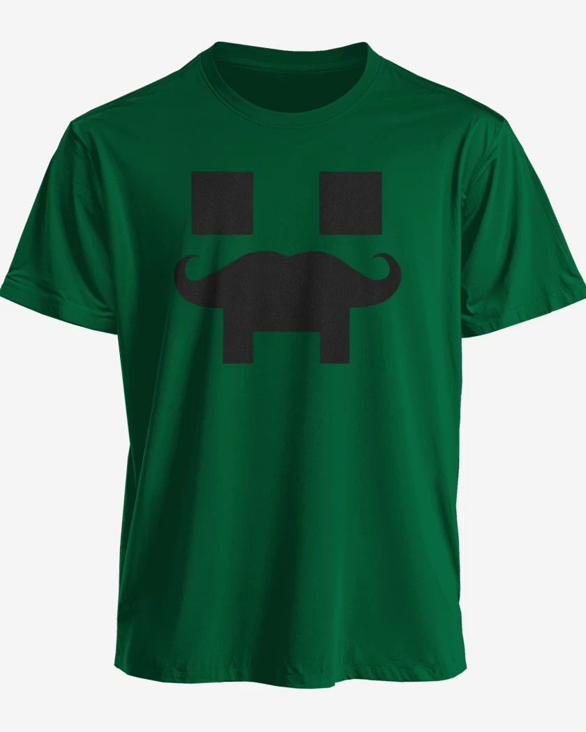 Polera Minecraft - Creeper Mustacho