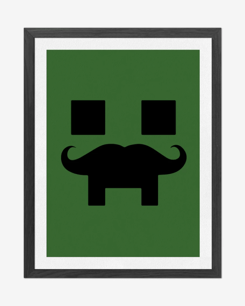 Cuadro decorativo Verde jade de Minecraft - Creeper Mustacho