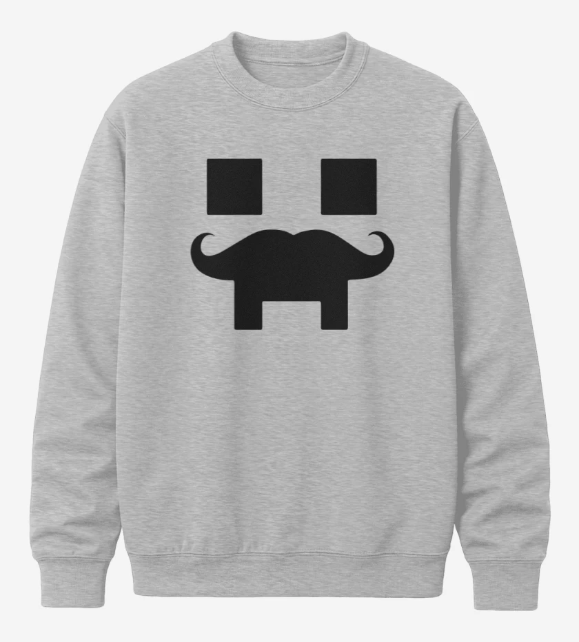 Poleron polo Gris Melange de Minecraft - Creeper Mustacho